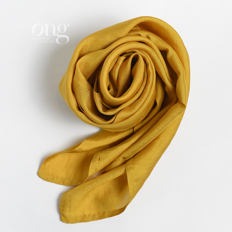 Khăn lụa vuông 100% lụa tơ tằm tự nhiên - Óng Silk