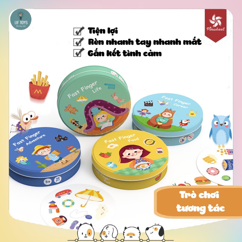 Đồ chơi tương tác Finger Fast cho bé từ 4 tuổi chính hãng PINWHEEL, Trò chơi tìm hình giống nhau