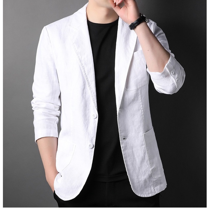 Áo khoác Blazer Nam Form suông dài tay unisex basic chất linen cao cấp ,hợp mọi thời đại, phong cách Hàn Quốc, Vest | BigBuy360 - bigbuy360.vn