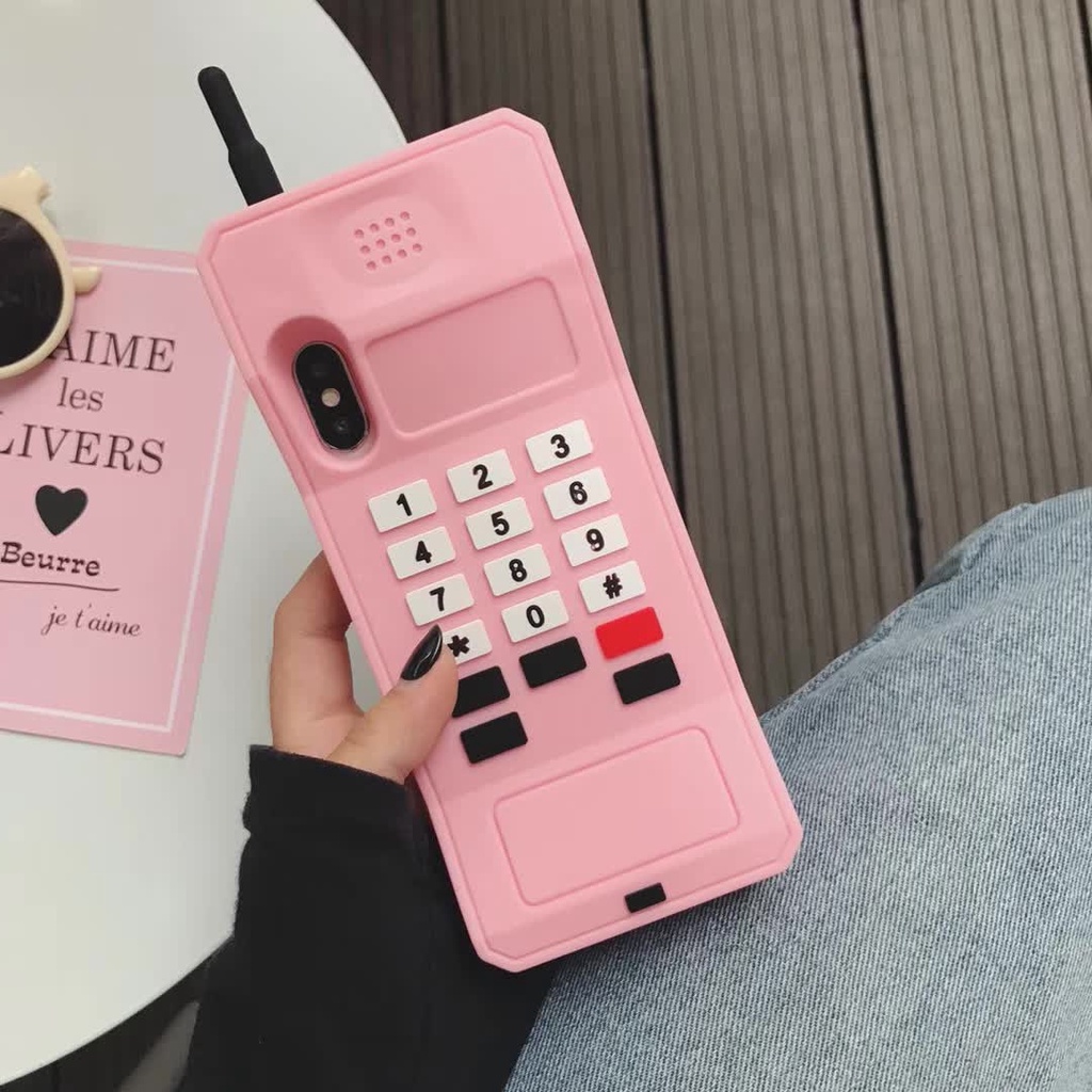 Ốp Điện Thoại Silicon Mềm Chống Sốc Họa Tiết 3D Phong Cách Retro Cho iPhone 14 / 13 / 12 / 11 / X / 8 / 7P