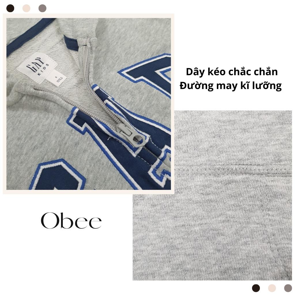 Áo khoác bé trai Obee's Closet Áo khoác nỉ mỏng có nón 16 - 21kg