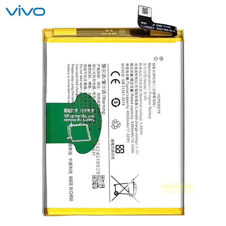 Pin Vivo S1, Y7s, V17 Neo, 1907, V1907, V1913, V1913A B-H0 4500mAh Zin + Tặng Keo Dán Pin + FreeShip