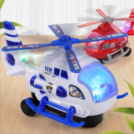 Máy bay trực thăng cảnh sát có nhạc và đèn cho bé