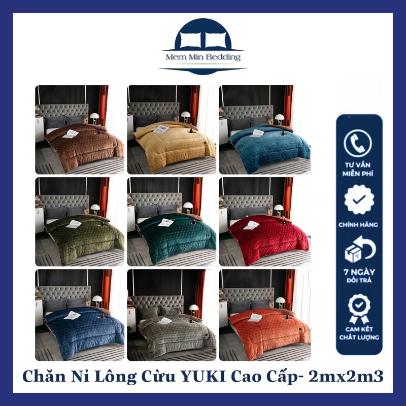 Chăn Nỉ Lông Cừu YUKI Cao Cấp Siêu Ấm, Mền YUKI Dày Mịn, Kèm Túi Xách, Kích Thước 2mx2m3,4kg-Hàng Xuất Nhật