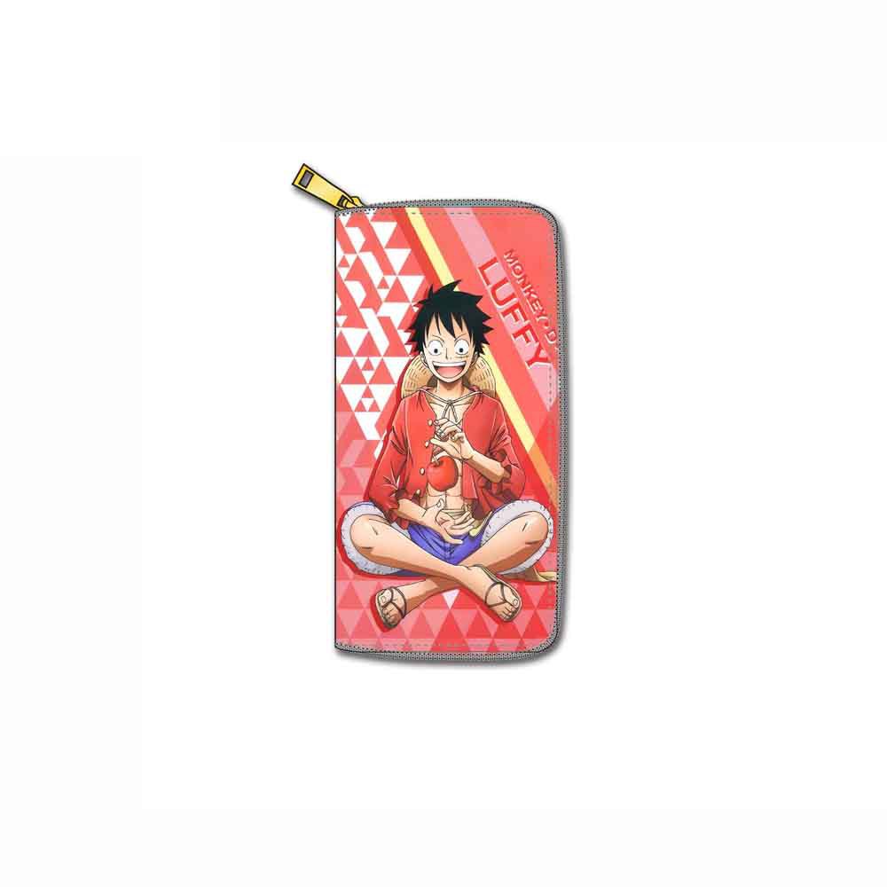 Ví Da PU Dáng Dài Có Khóa Kéo In Hoạt Hình One Piece Luffy Cỡ Lớn Thời Trang GN2