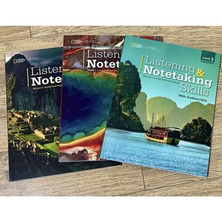 Sách - Listening and notetaking skills bộ 3 quyển nhập màu kèm file audio video và answer key