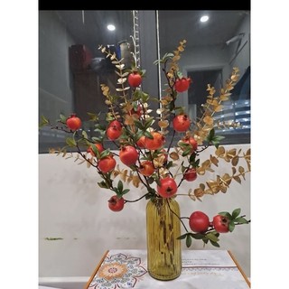Lọ hoa thủy tinh 18cm - 25cm màu hổ phách, phong các pha lê vintage, lọ dáng trụ sọc