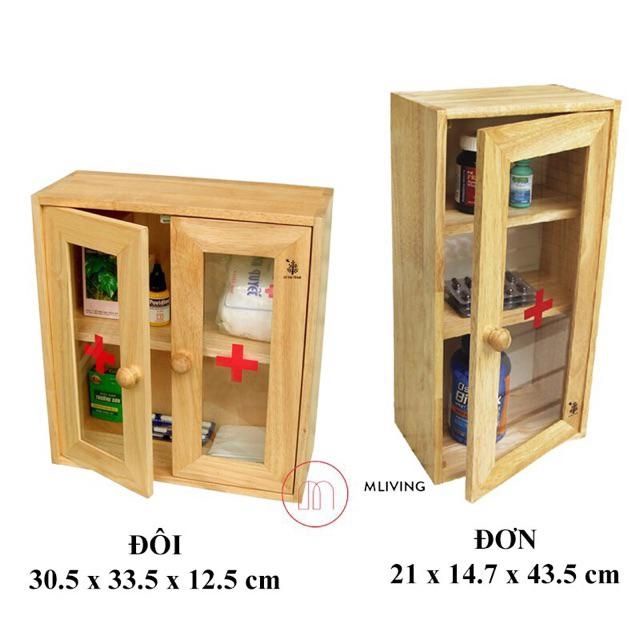 Tủ đồ y tế tiện dụng cửa đơn gỗ đức thành – tủ y tế đựng đồ 1 cánh - 2 cánh gỗ đức thành ctynambaochau