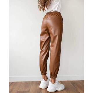 Quần jogger da nữ cạp chun xuất xịn
