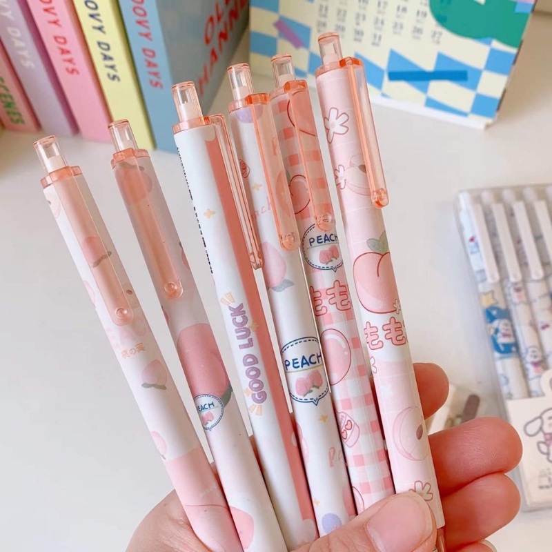 Set 6 Bút Mực Nước Mực Đen Kiểu Dáng Đáng Yêu