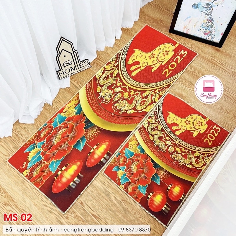 Thảm bếp BALI, Bộ 2 thảm trang trí Decor nhà bếp, 50 mẫu mới nhất loại đẹp (Mặt sau đế cao su chống trơn trượt )
