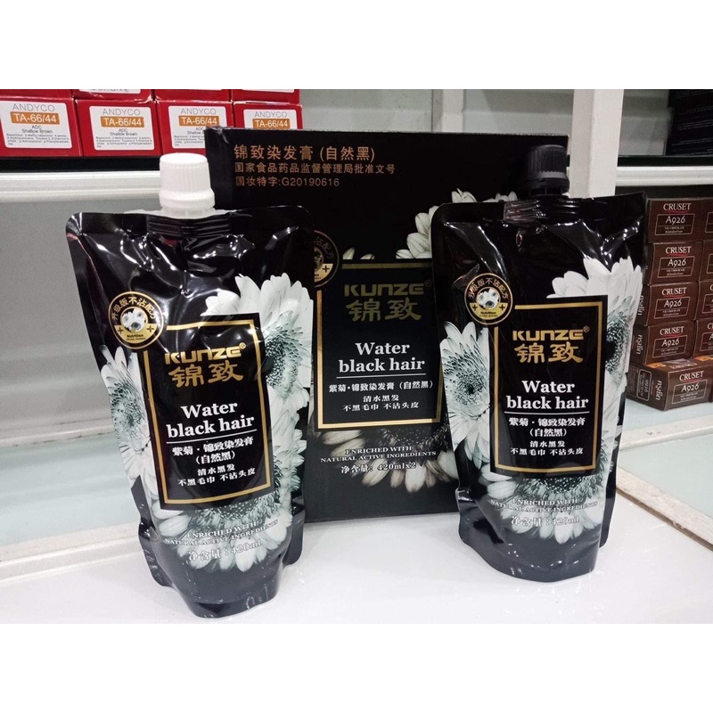 Nhuộm đen Hoa cúc không dính da đầu nhuộm đen hoa cúc Kunze 500mlx2