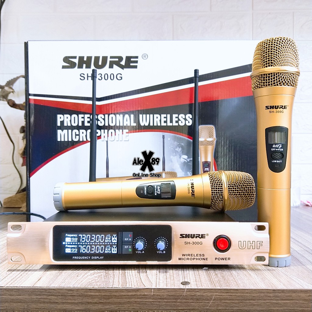 (Combo 2 micro) Micro không dây Shure SH 300G hút âm mạnh giá rẻ BH 12 THÁNG