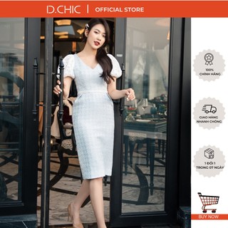 Váy cổ tim tay phối ren D.CHIC MS: 282444