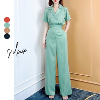 Set bộ rời áo vest bo chun kèm quần ống suông CP0205