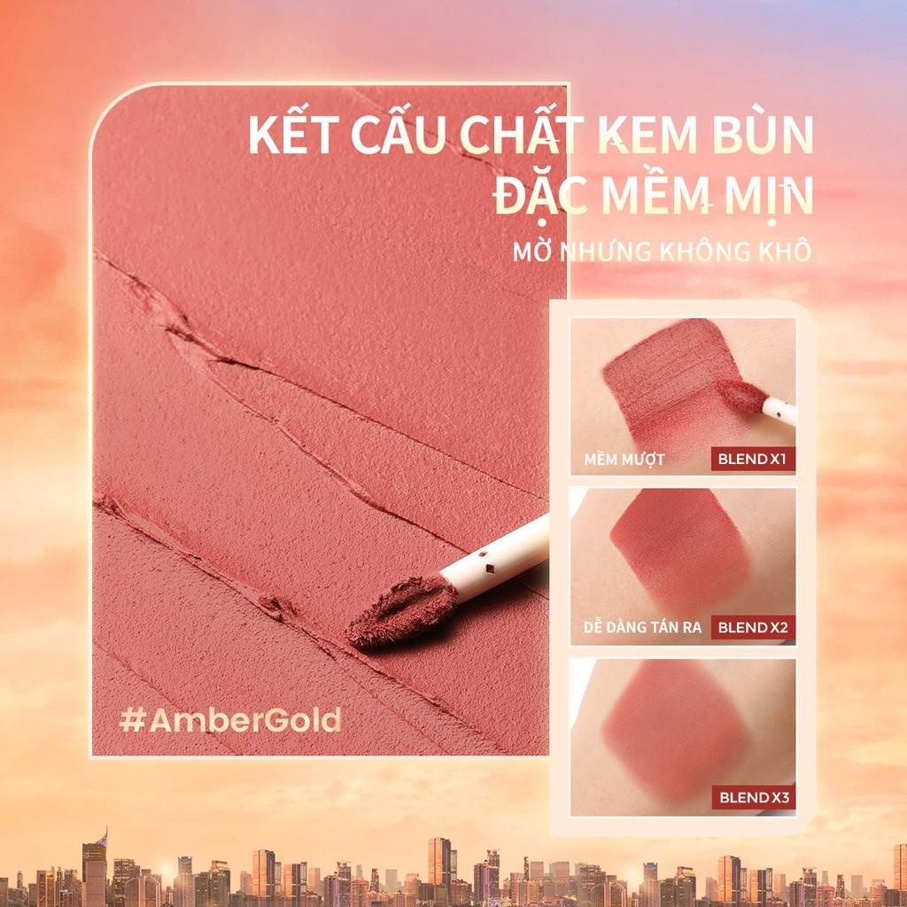 FA210 Son môi FOCALLURE nhung lì màu hổ phách trọng lượng nhẹ dưỡng ẩm thoáng mát 30g kèm cọ môi