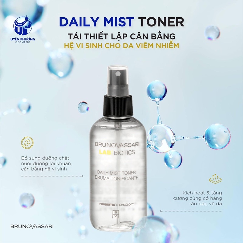 Toner Đa Chức Năng Cho Da Nhạy Cảm Daily Mist Toner BrunoVassari Lab Biotic  500ml