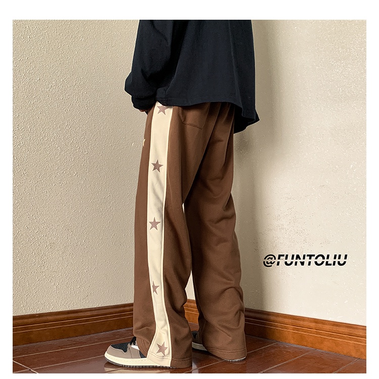 Quần Dài Dáng Rộng In Họa Tiết Phong Cách Vintage Thời Trang Mùa Thu Cho Nữ