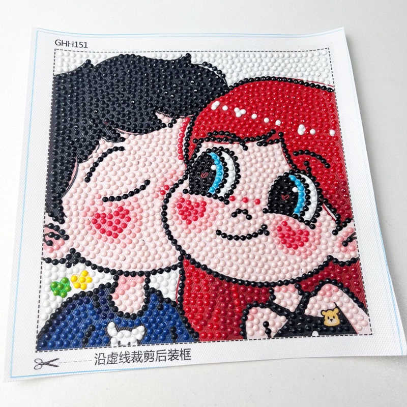 Bộ Tranh Đính Đá Tự Làm Họa Tiết Cặp Đôi Dùng Làm Quà Tặng Valentine