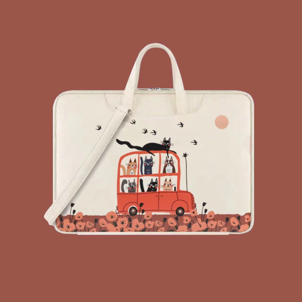 Túi chống sốc Laptop,da PU cao cấp chống nước-dây đeo vai 13.3 inch, 14 inch, 15.6 inch