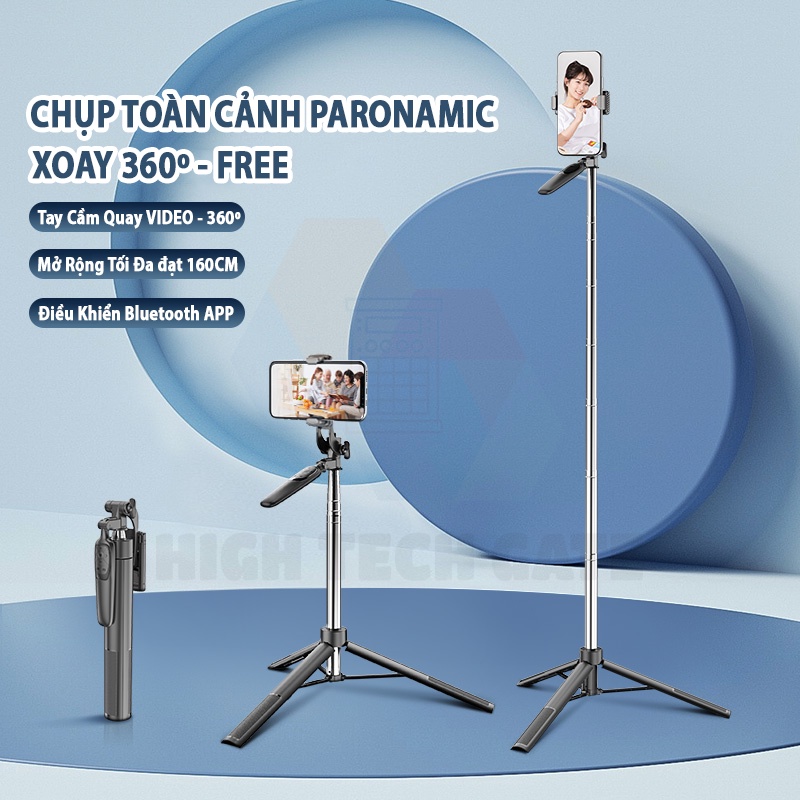 Gậy Chụp Hình Selfie Có Tay Quay Video Chống Rung HTG A36, Livestream, Tiktok, Chụp Toàn Cảnh 360, Điều Khiển APP NEW