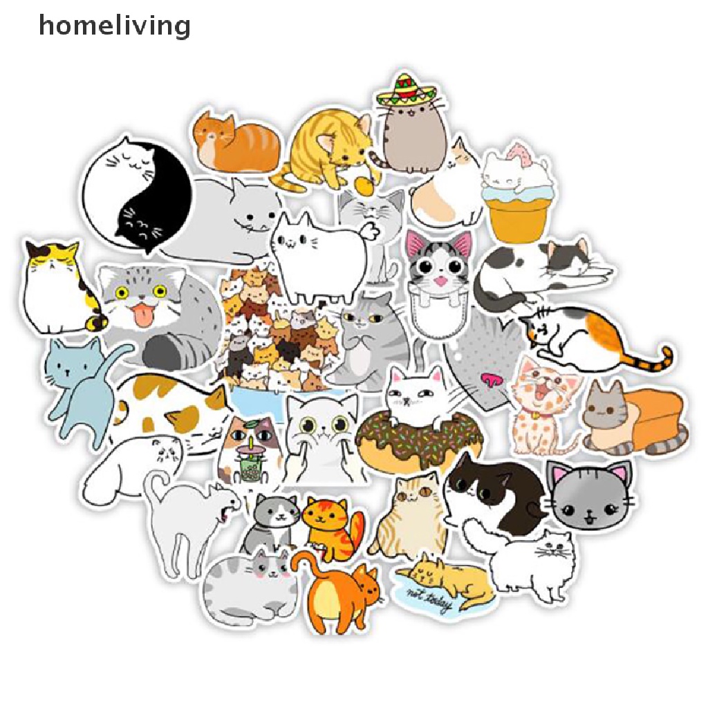 Túi 50 Miếng Dán Chống Thấm Nước Họa Tiết Hoạt Hình Dễ Thương Trang Trí Sổ Tay / Máy Tính