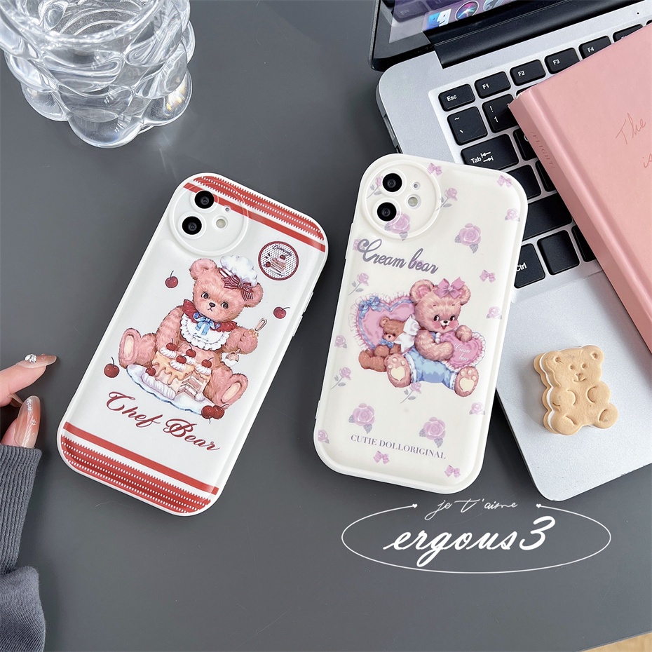 Ốp Điện Thoại Mềm In Gấu Bông Dễ Thương Cho iPhone 14 13 12 11 Pro Max SE2020 X XR Xs Max 7 8 Plus