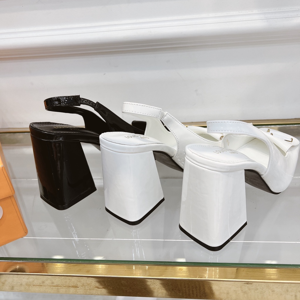 Giày chun sau gót 9cm hai màu fullbox đen trắng