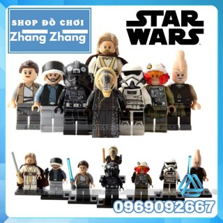 Đồ chơi Xếp hình Star Wars Ki Adi Mundi - Rey Moloch Luke Skywalker Imperial Pilot Rebel Trooper Minifigures Pogo PG8116