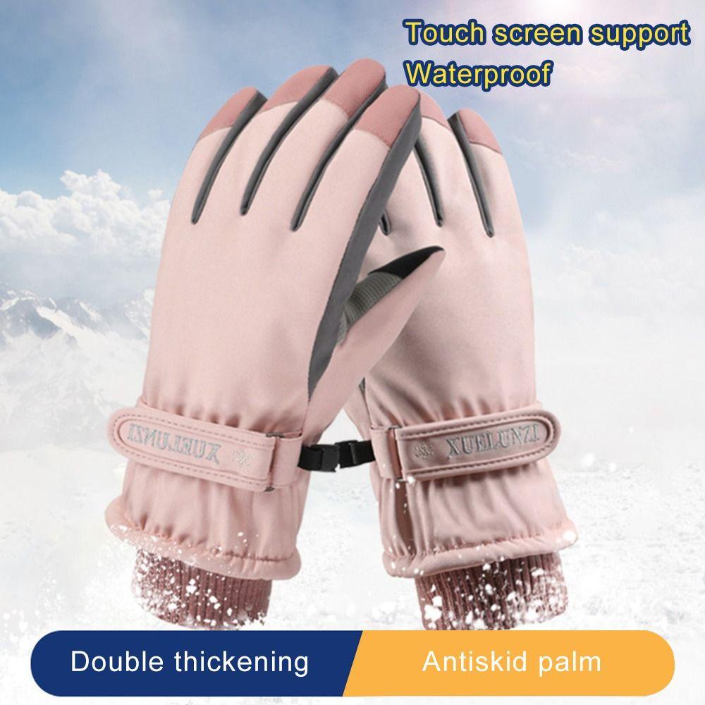 Găng Tay Trượt Tuyết Mùa Đông Dày Dặn Ấm Áp Chống Trượt Màn Hình Cảm Ứng
