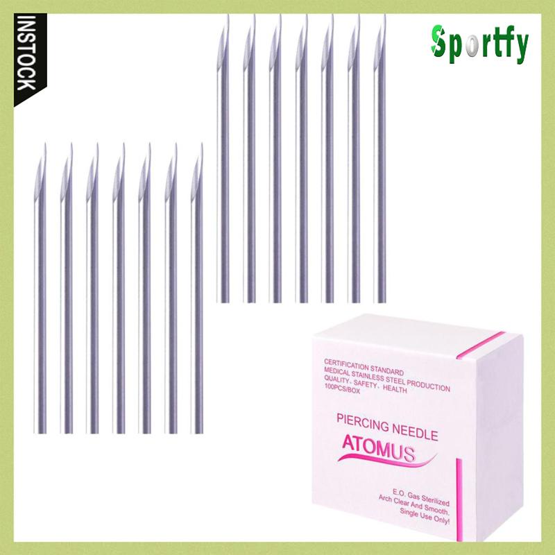 Set 100 Kim Xỏ Khuyên Tai / Rốn / Núm Vú Giả Bằng Thép Không Gỉ 12G / 14G / 16G / 18G / 20G / Mix Size