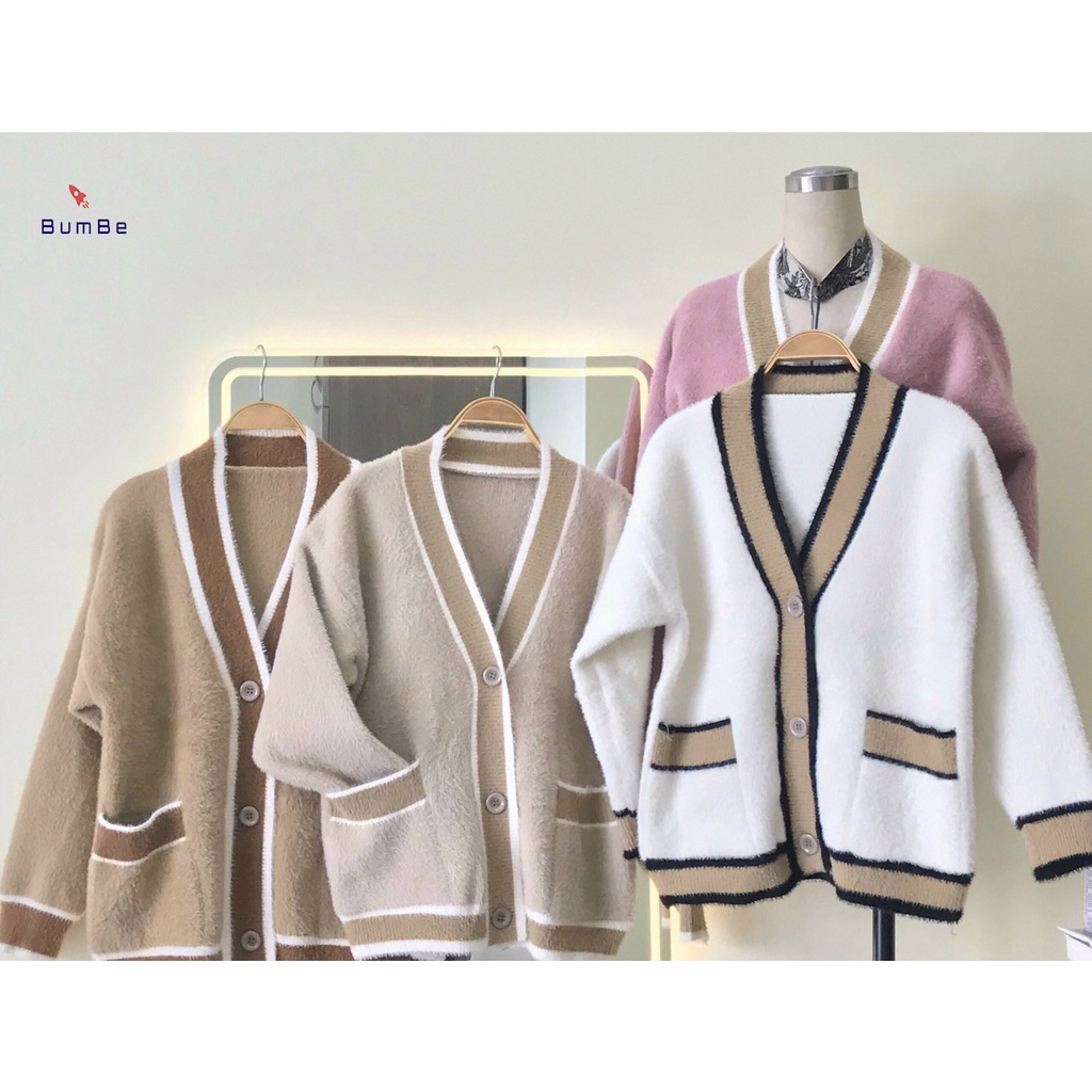 Áo Khoác Cardigan Lông Thỏ Loại 1 Phong Cách Hàn Quốc