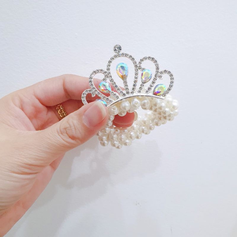 Chun cột tóc ngọc vương miện cho bé HÌNH VÀ VIDEO SHOP TỰ CHỤP