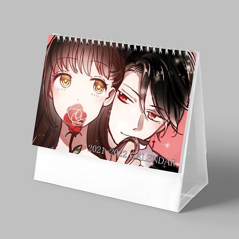 Lịch để bàn IN HÌNH Tình yêu thầm kín Trở thành gia đình Con tim rung động manhua manhwa CHỮ NHẬT xinh xắn