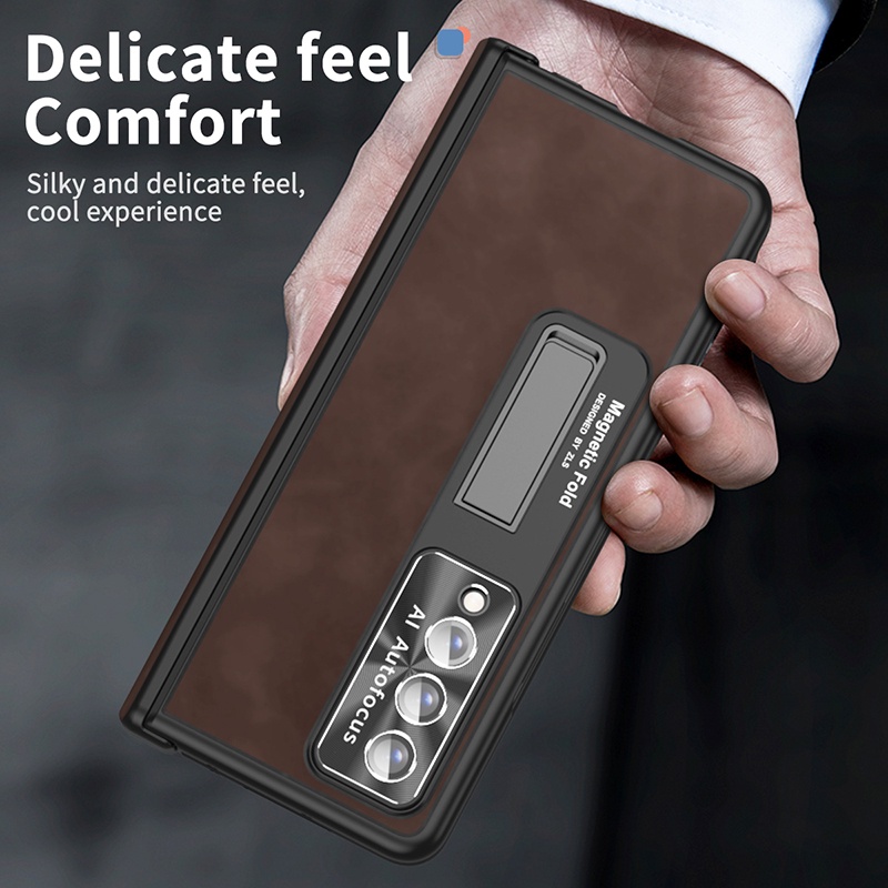 Bao Da Điện Thoại Nắp Gập Từ Tính Bảo Vệ 360 Độ Cho Samsung Galaxy Z Fold 4 Z Fold 3° Ốp Điện Thoại Cứng Kèm Khay Đựng Bút Tàng Hình Cho Iphone
