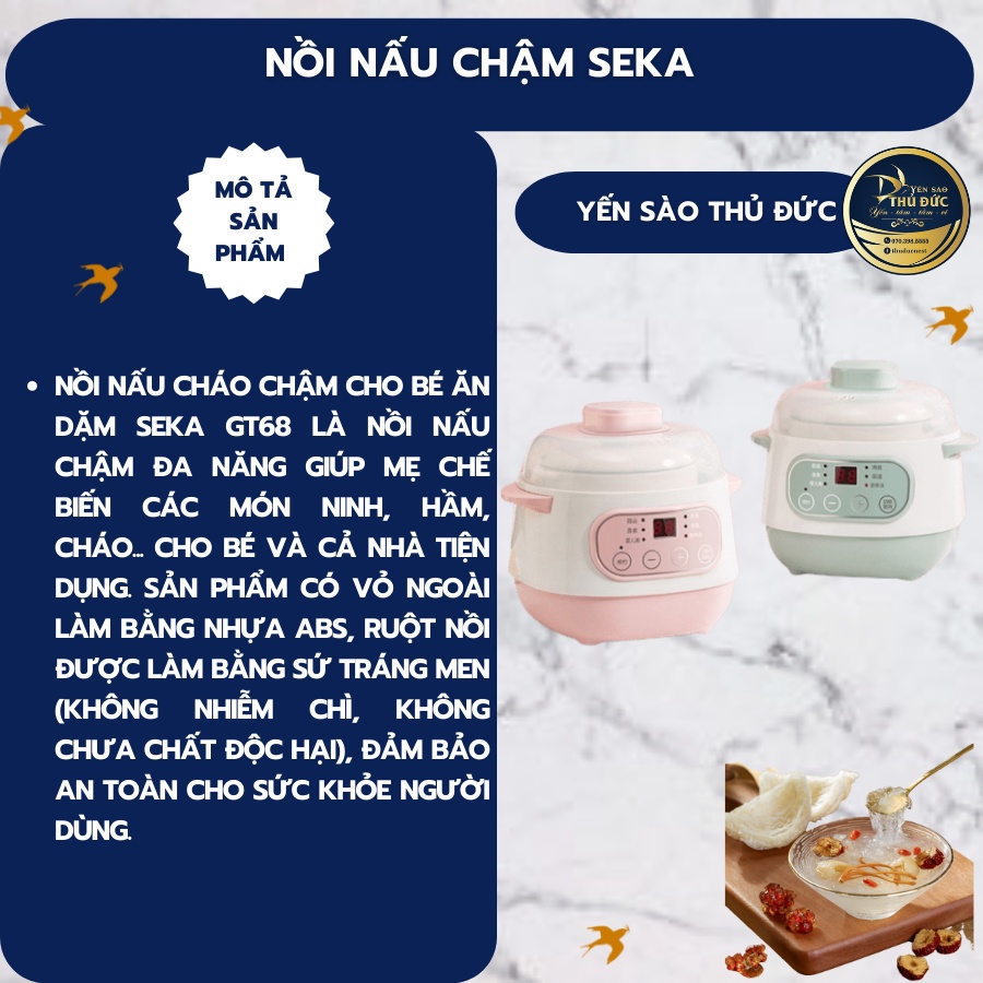 Nồi Nấu Chậm Seka - Thích Hợp Nấu Chưng Yến