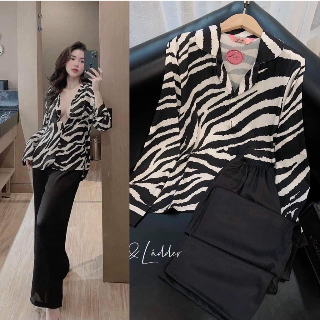 🦓 Đồ bộ nữ mặc nhà tiểu thư chất liệu lụa xước ánh kim, hàng xưởng thiết kế may đo