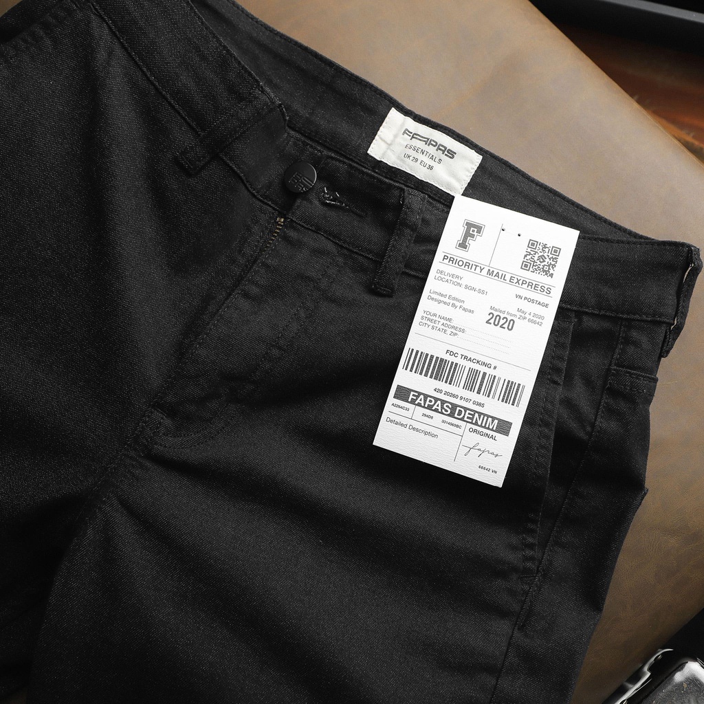 Quần Jeans Nam Cropped Trempo Trơn Chất Vải Denim Bền Đẹp Phong Cách Lịch Sự Form Slimfit Tôn Dáng - FAPAS