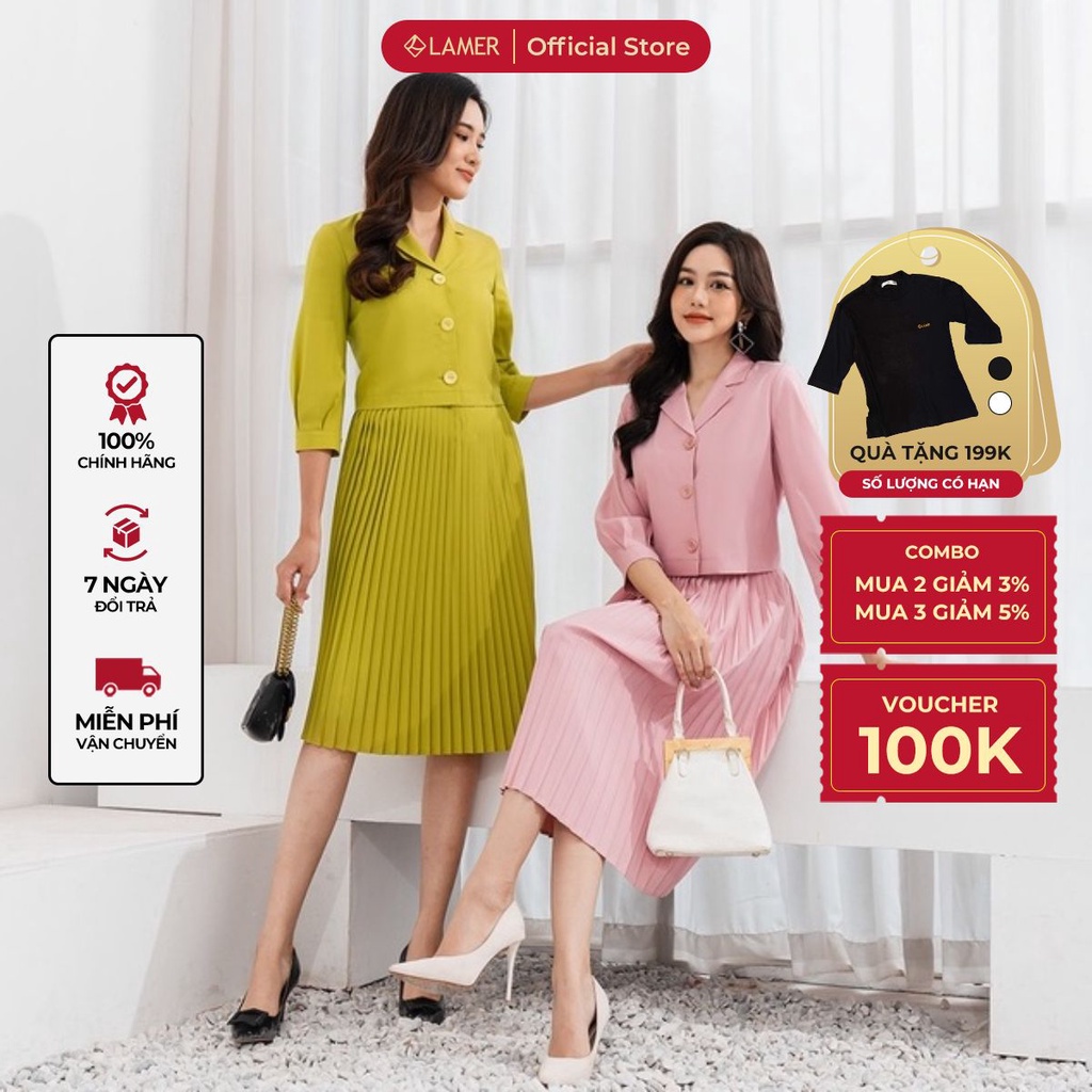 Áo vest lửng tay xếp bồng LAMER O65D22Q001