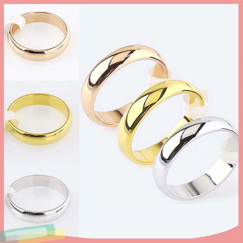 Nhẫn Chất Liệu Thép Không Gỉ Màu Trơn Kiểu Dáng Thời Trang