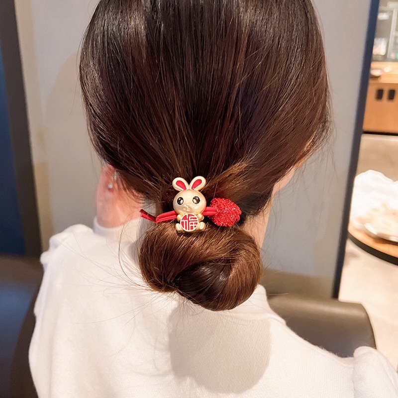 Dây Cột Tóc Co Giãn Hình Thỏ Thời Trang Cho Nữ timetunnel
