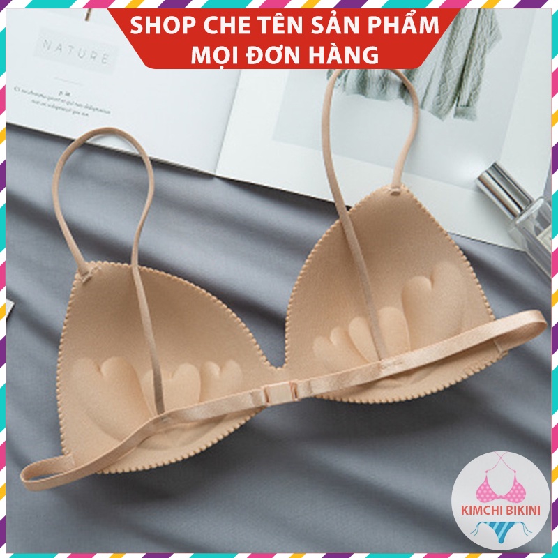 Áo con nữ 2 dây cài sau không gọng nâng ngực KIMCHIBIKINI Áo ngực bra đúc su đệm trái tim tôn vòng 1  AL030