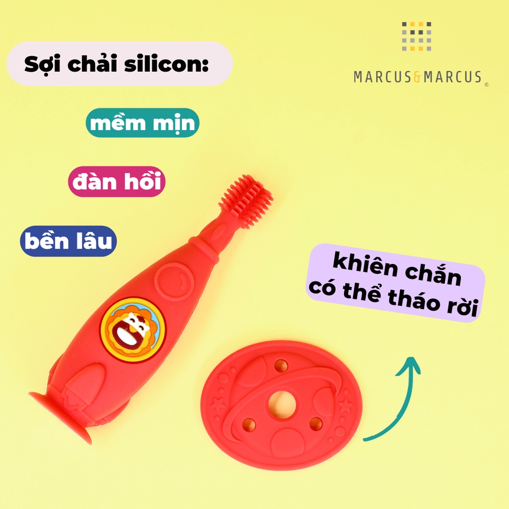 Bàn Chải Tập Đánh Răng Và Mát Xa Nướu Silicon 360 Cho Bé Marcus &amp; Marcus, Từ 12 Tháng - Lucas