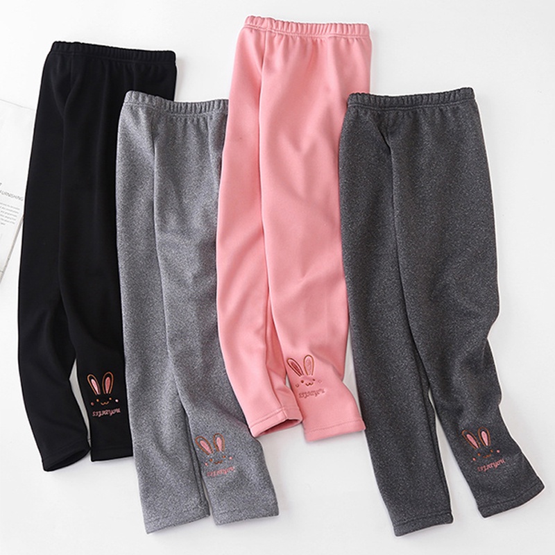 Planet Quần Legging Vải Mềm Dày Màu Trơn Họa Tiết Hoạt Hình Dễ Thương Cho Bé Gái