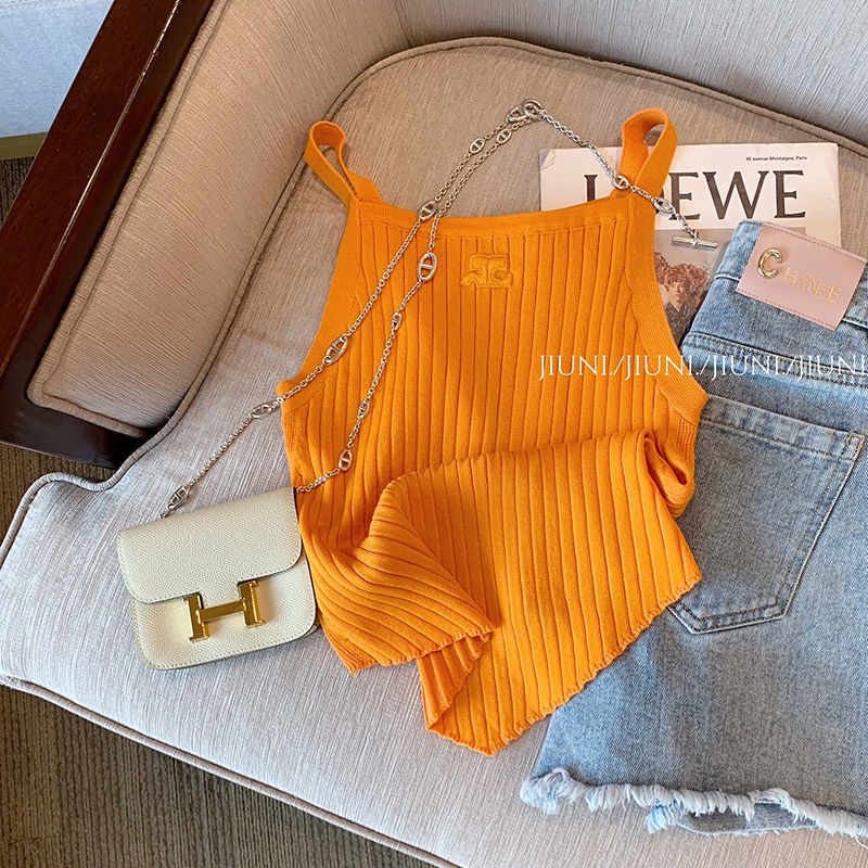 Bán Chạy!Áo Hai Dây Dệt Kim Cao Cấp Màu Tím Thời Trang Mùa Hè Mới 2022 Cho Nữ