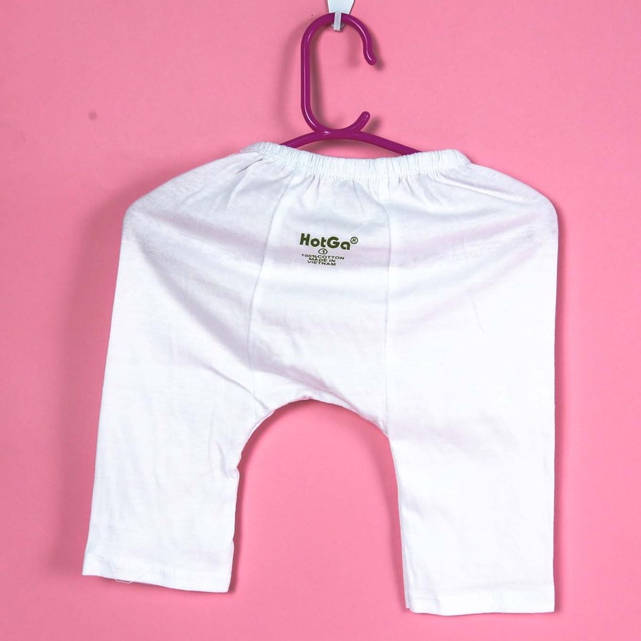Quần Dài Sơ Sinh Trắng HotGa, Quần Dài Rã Đáy Cho Bé Sơ Sinh Mặc Tã Từ 3 - 12 Kg