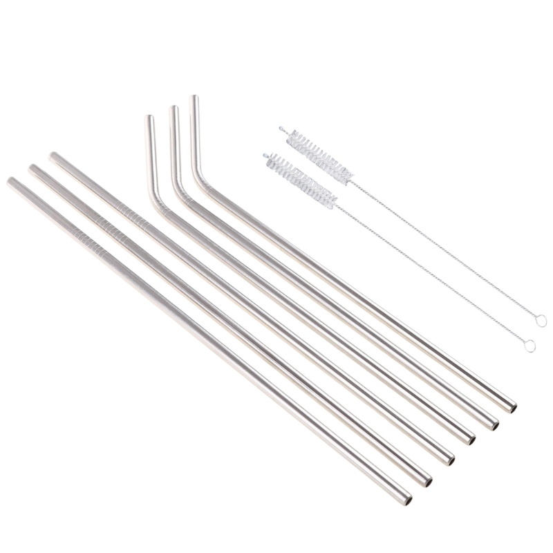 Bộ Ống Hút Bằng Thép Không Gỉ Kèm Cọ Vệ Sinh Tiện Lợi