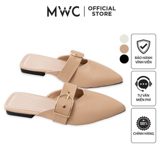 Dép mwc 3394 - dép sục nữ đế vuông 2cm, sục da mũi nhọn, sục quai khóa thanh lịch hot hit