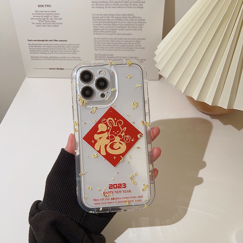 Ốp Điện Thoại Silicon In Hình Thỏ May Mắn Năm Mới 2023 Cho Iphone 14 11 12 13 PRO MAX