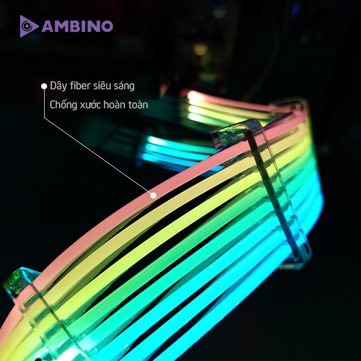 Dây nguồn nối dài RGB Ambino Rainpow 24Pin/ 8Pin CPU/ (2+6) Pin VGA/ 6Pin VGA/ 2x8Pin VGA - Đồng bộ Hub Coolmoon